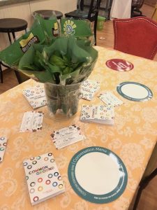 Place settings on Common Ground table are shown