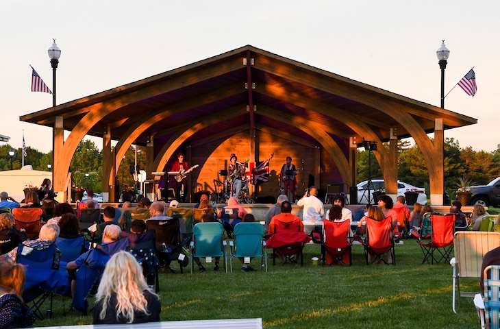 Image of Broadview Heights community amphitheater with concert